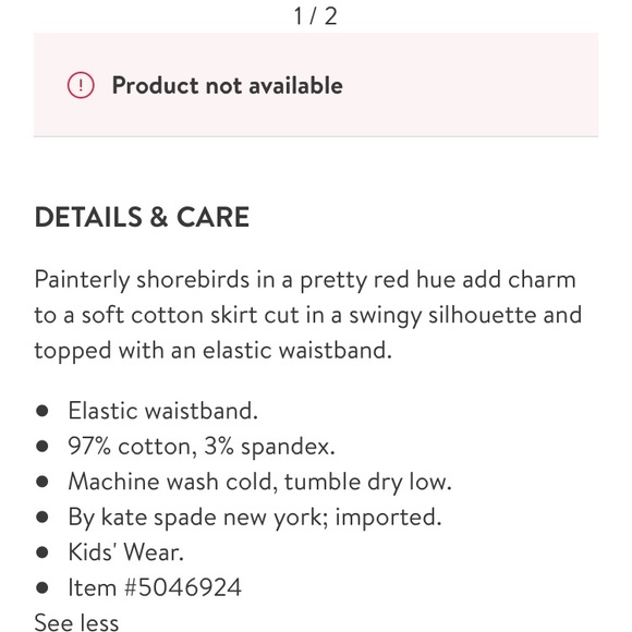 Kate Spade Sandpiper Print Skirt w/ Pockets 14Y - Picture 8 of 8